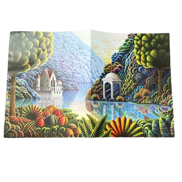 Andy Russell 1000 Piece Puzzle “Teal Lake” Castle Futuristic - Picture 1 of 4